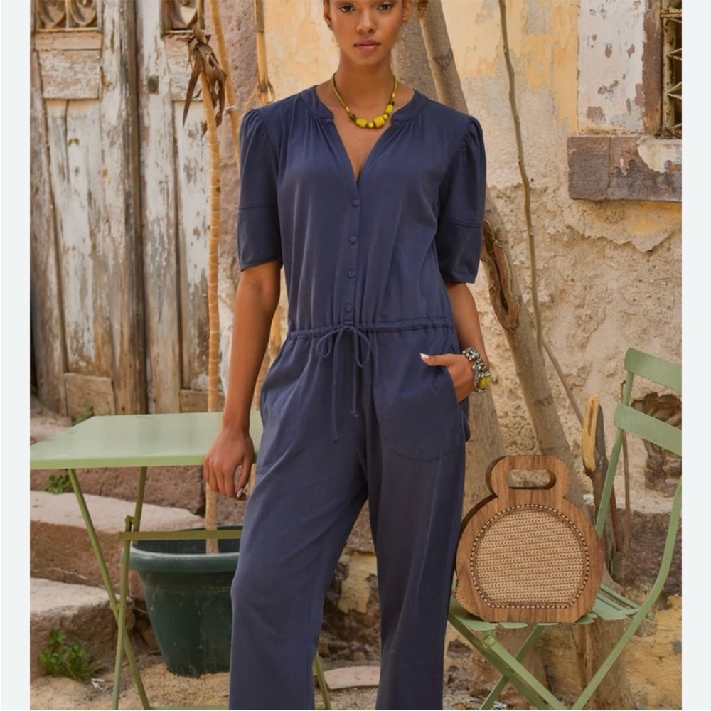 Velvet by Graham and Spencer Navy Blue Jumpsuit